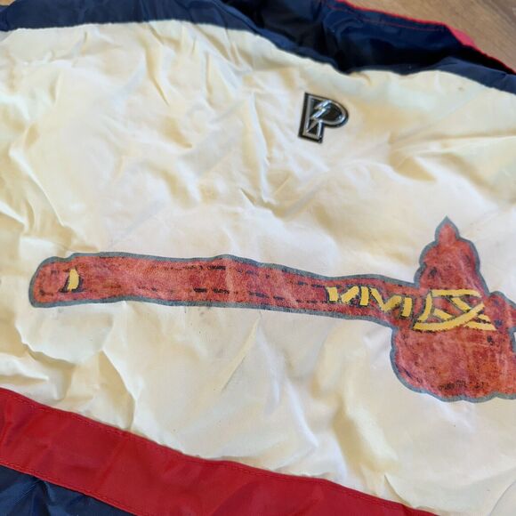 Vintage Atlanta Braves Jacket Pro Player Mens XXL Multicolor Windbreaker MLB 90s - Picture 10 of 12